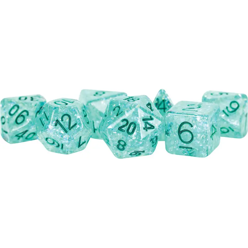 16mm Resin Flash Dice Poly Set: Teal (7)