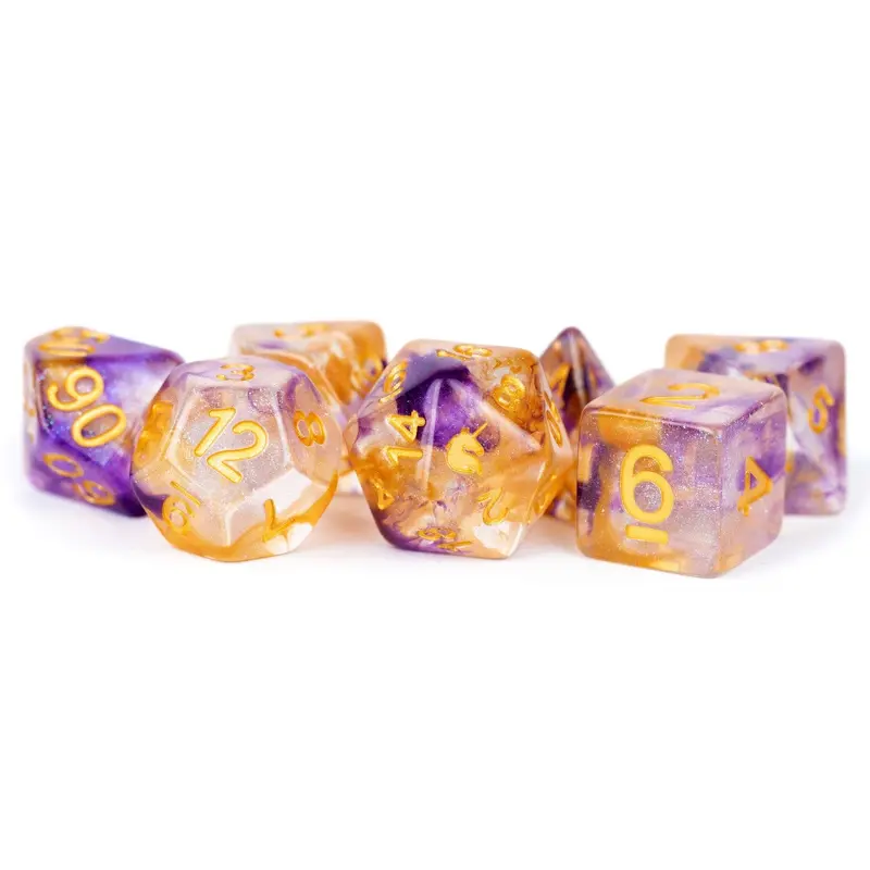 Unicorn Resin 16mm Polyhedral Dice Set: Royal Sunset (7)