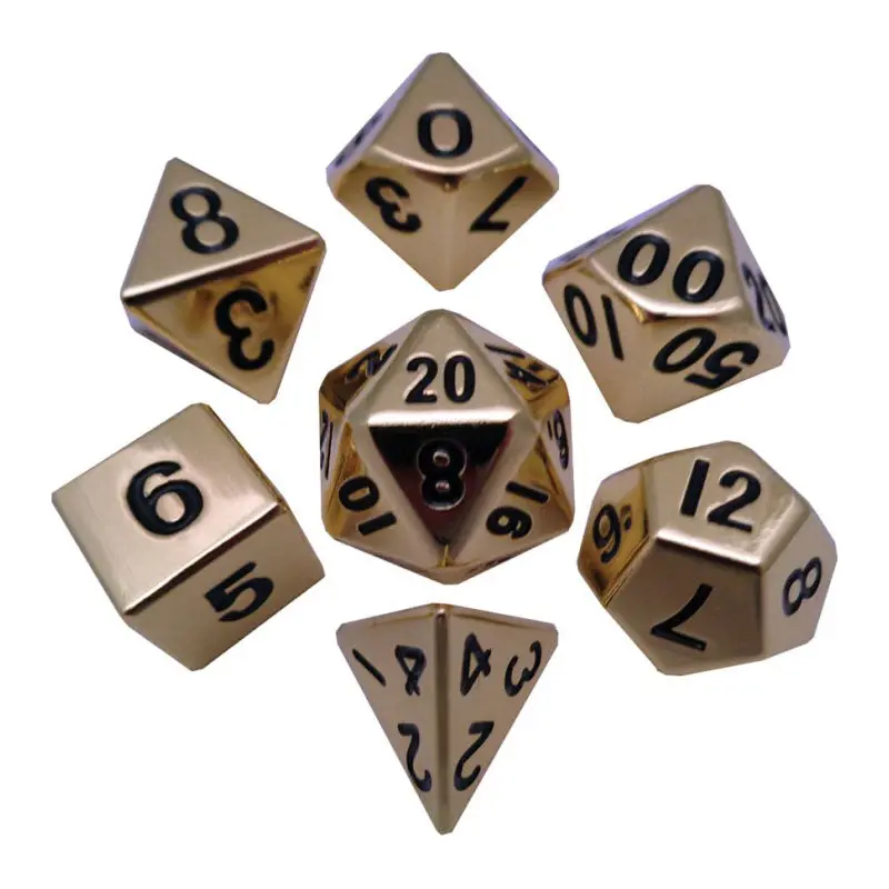 16mm Gold Metal Dice Set