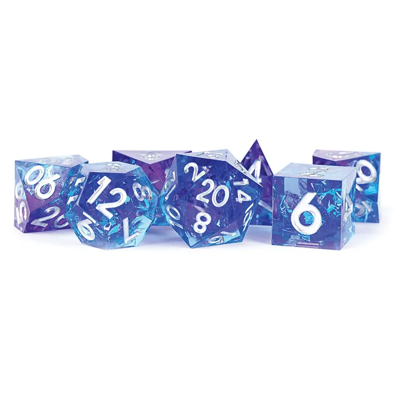 Handcrafted Sharp Edge Resin Dice Set: Oceanic Flare (7)