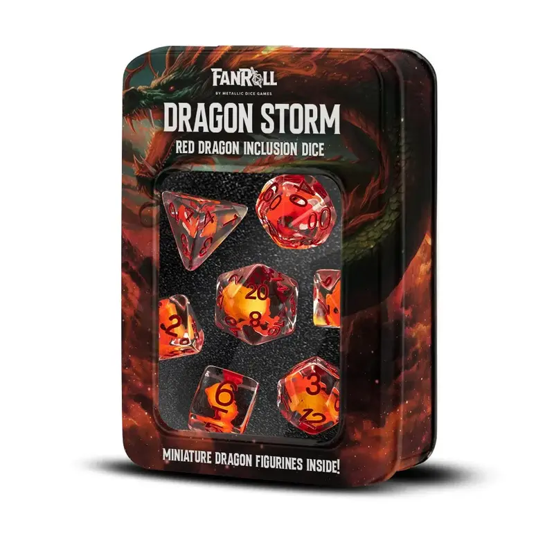 Fanroll Dragon Storm Inclusion Resin Dice Set (2 options)