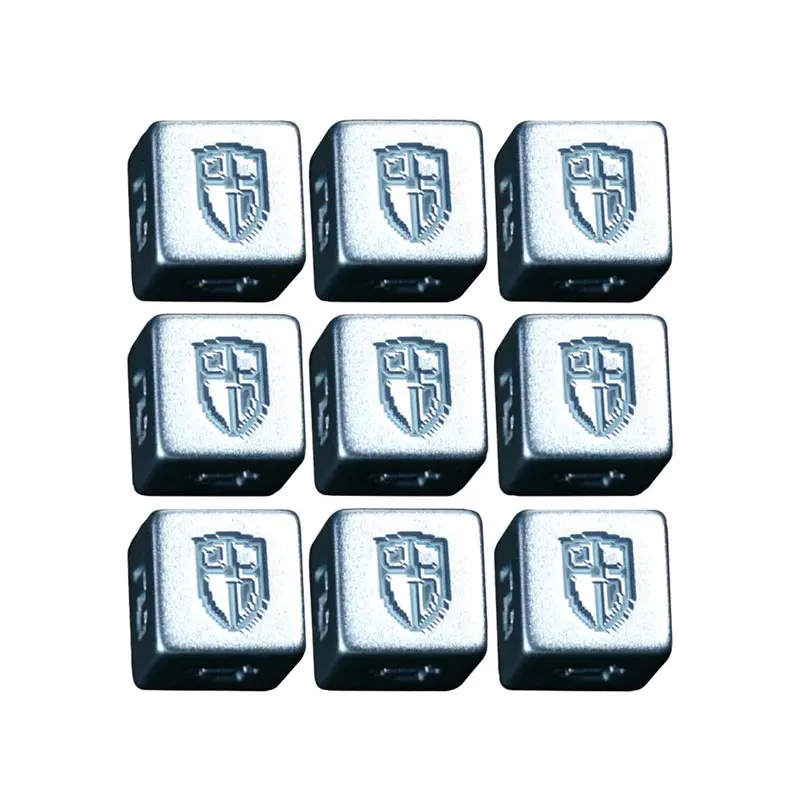1UP Dice 9d6 Set: Radiant Shield Silver Edition