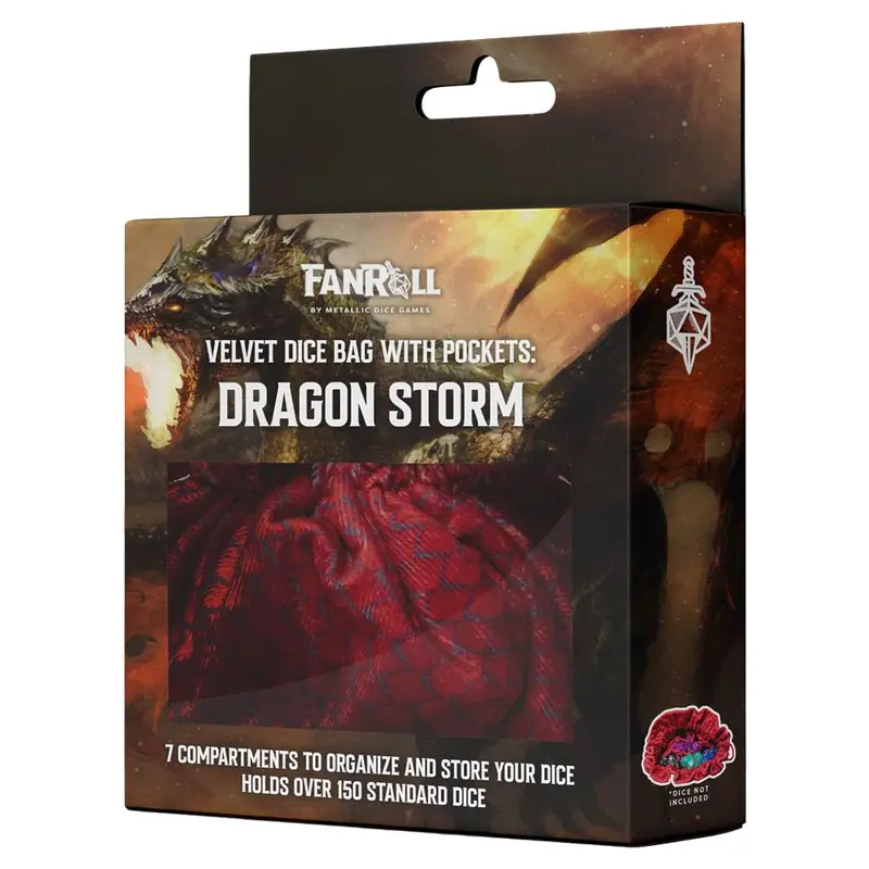 FanRoll Velvet Dice Bag: Dragon Storm (2 options)
