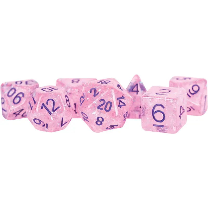 16mm Resin Flash Dice Poly Set: Pink (7)