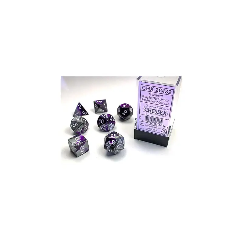 CHX 26432 GEMINI POLYHEDRAL PURPLE-STEEL/WHITE 7-DIE SET