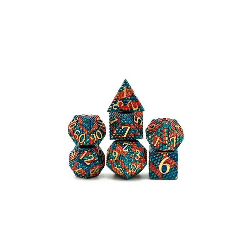 Dragon Scale: Blue Fire - Metal RPG Dice Set