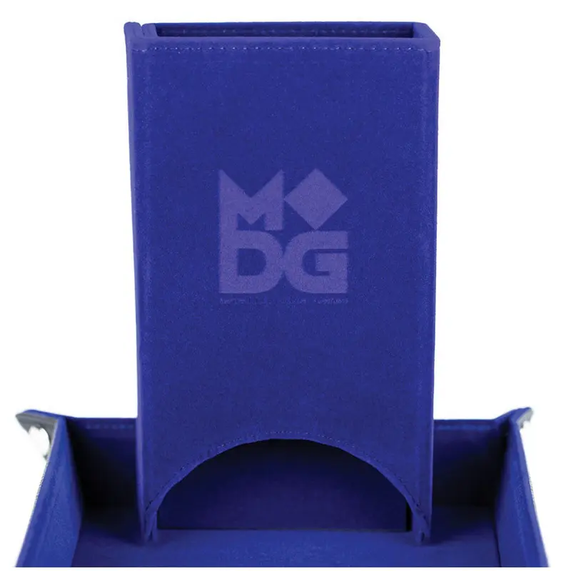Fold Up Velvet Dice Tower: Blue