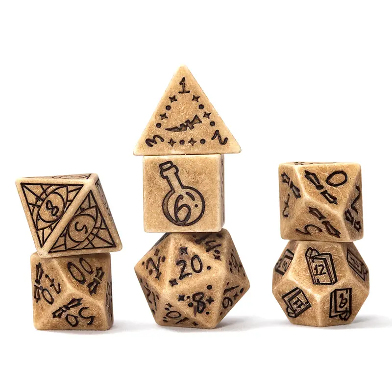 Sirius 7ct Polyhedral Dice: Illusory Stone Sandstone