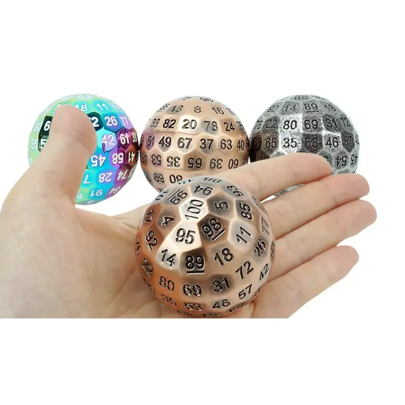 Metal 100 Sided Dungeons and Dragons Die (D100)