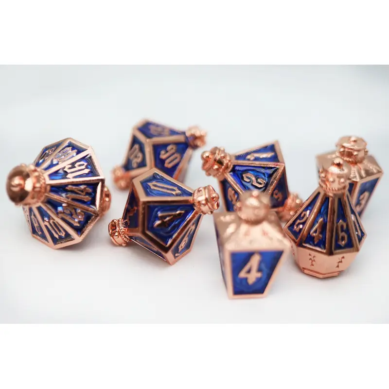 Moonlit Lantern: Coppered Pureflame - Metal RPG Dice Set