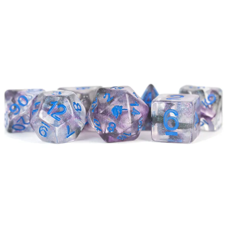16mm Resin Poly Dice Set - Unicorn Stellar Storm