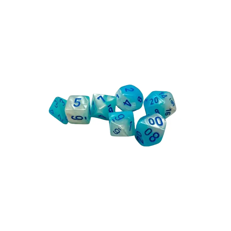 CHX 26465 Gemini: Poly Pearl Turquoise-White/Blue Luminary 7-Die Set