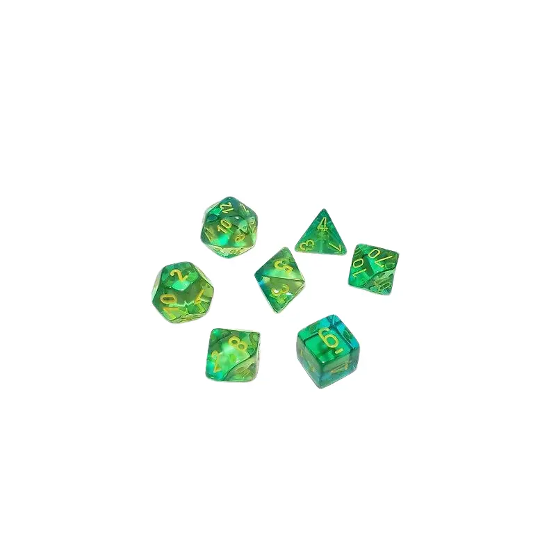 CHX 26466 Gemini: Poly Translucent Green-Teal/Yellow 7-Die Set