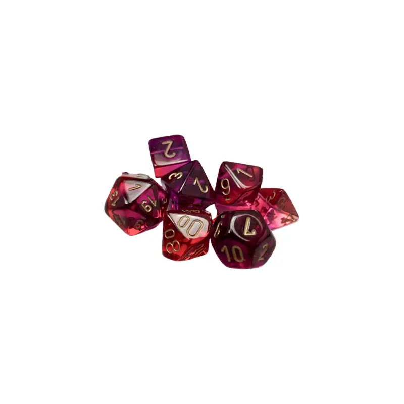 CHX 26467 Gemini: Poly Translucent Red-Violet/Gold 7-Die Set