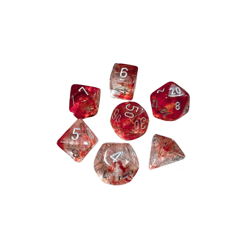 CHX 27554 Nebula: Polyhedral Red/Silver Luminary 7-Die Set