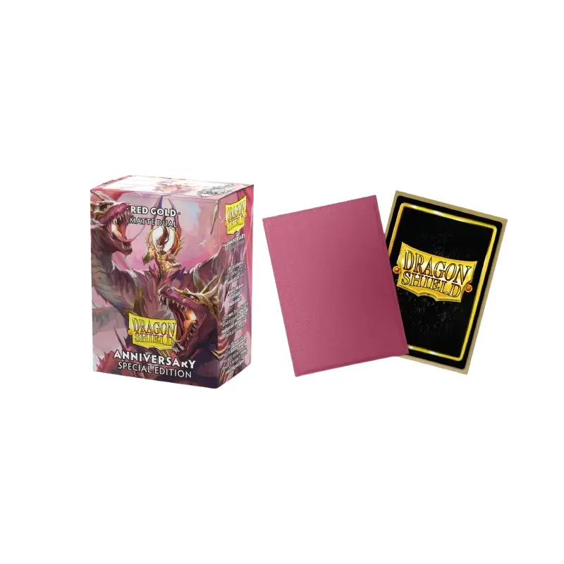 Dragon Shields (100) Matte Dual - 25th Edition Red/Gold