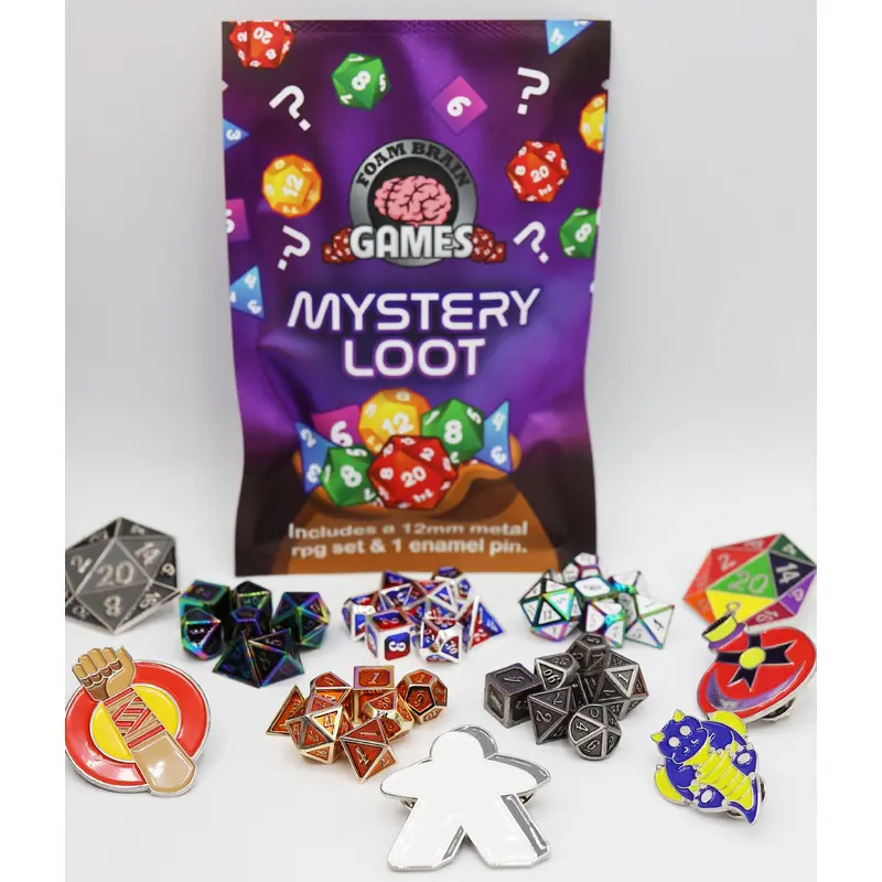 Epic Mystery Loot: Mini Metal RPG Set + Enamel Pin