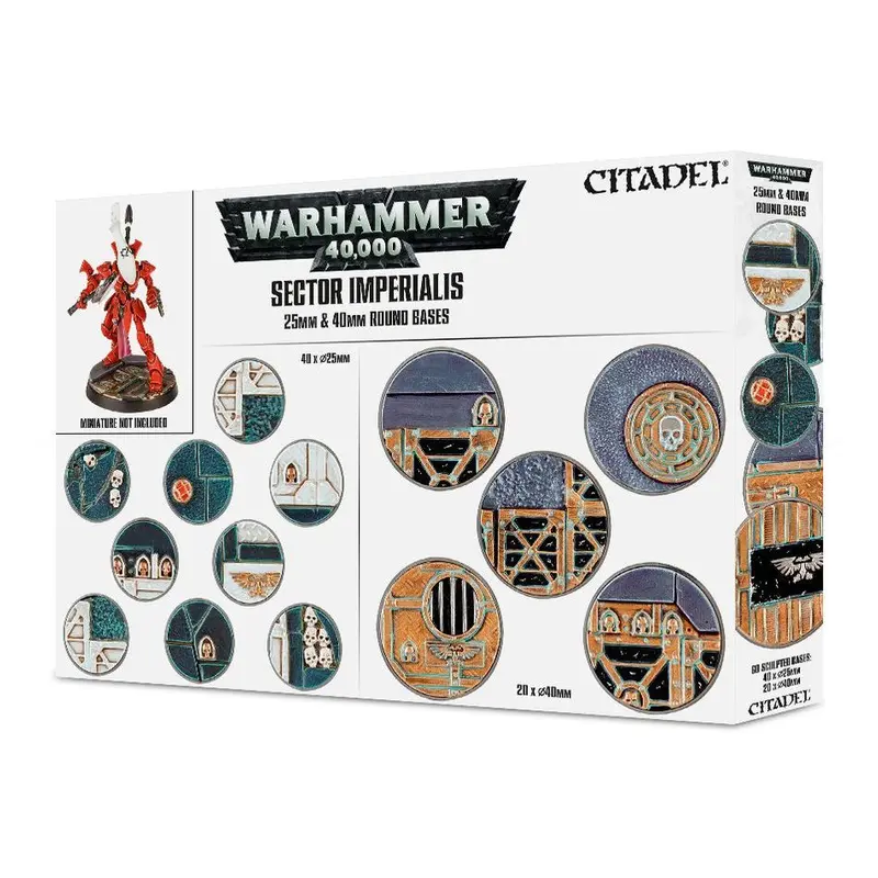 Warhammer 40K Sector Imperialis 25mm & 40mm Round Bases