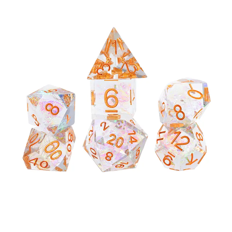 Sirius 7ct Polyhedral Dice: Sharp Crystal Fairy