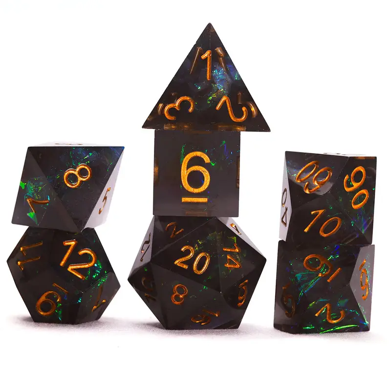 Sirius 7ct Polyhedral Dice: Sharp Night Fairy