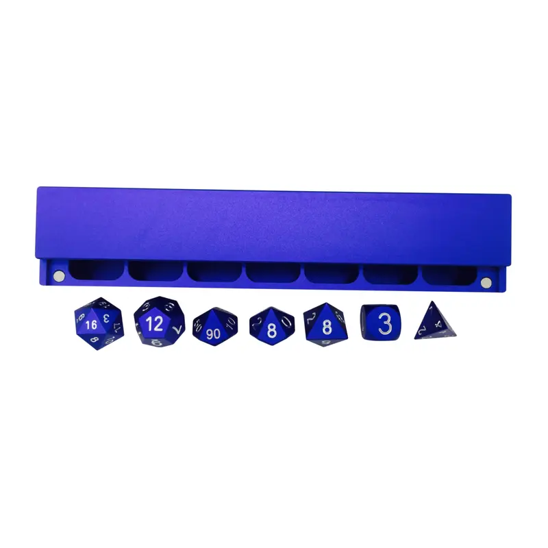 Norse Foundry Anodized Aluminum Polyhedral Dice Set with Vault: Noble Blue
