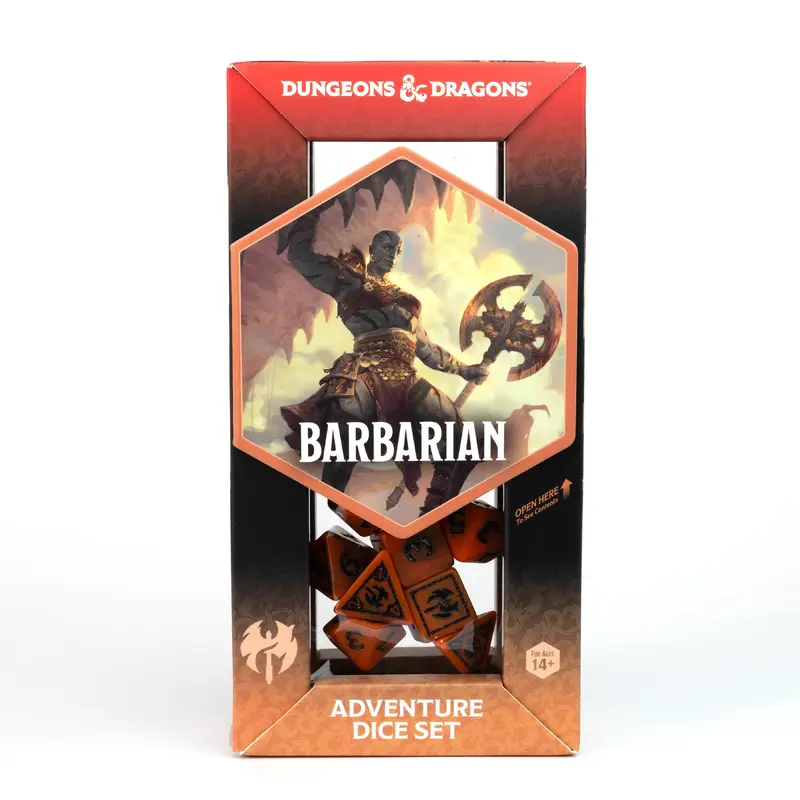 D&D Adventurer Dice Set - Barbarian Orange 16ct
