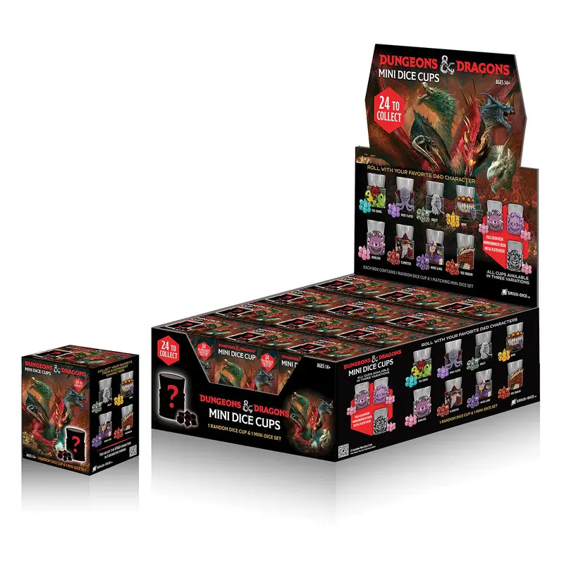 D&D Mini Dice Cup and 7ct Mini Dice Blind Box