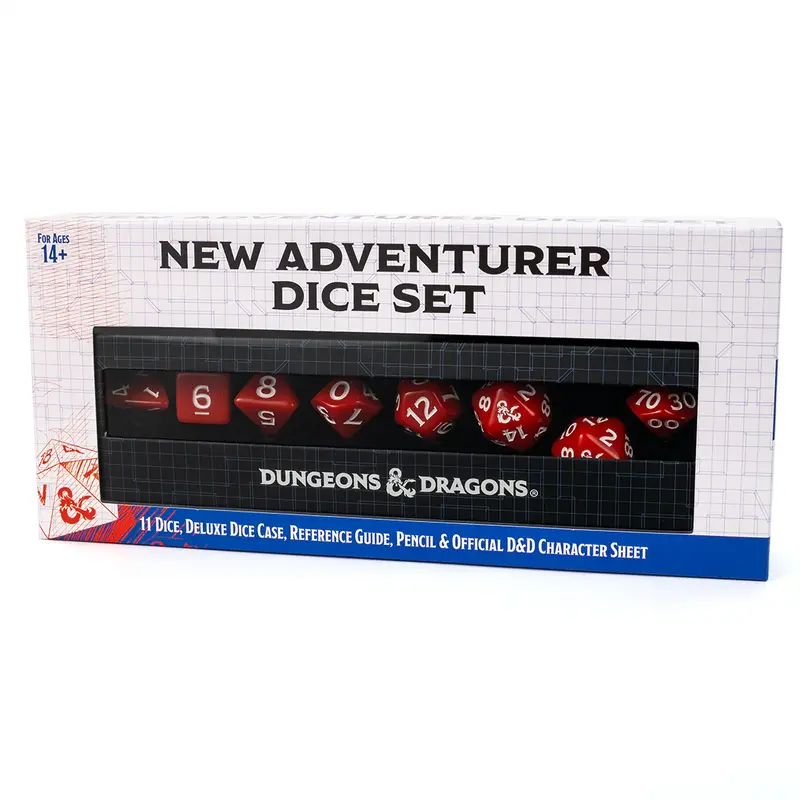 D&D New Adventurer Dice Set - Red/White 11ct