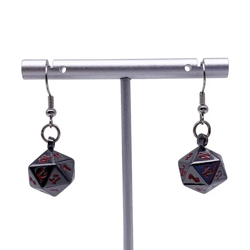 D20 Earrings Nightmare Black