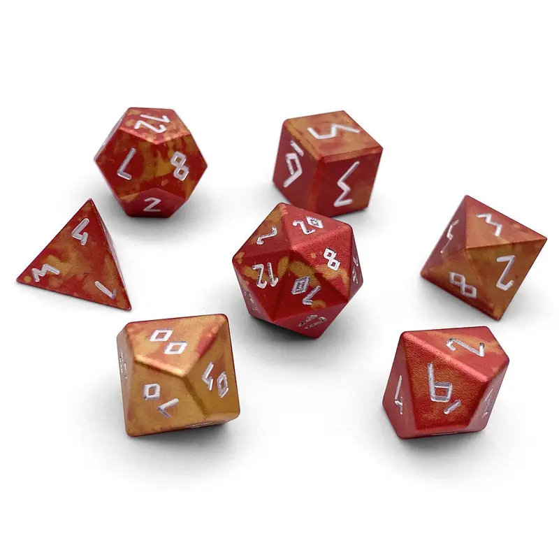 Norse Foundry Wonderous Polyhedral Dice Set Phoenix Tears