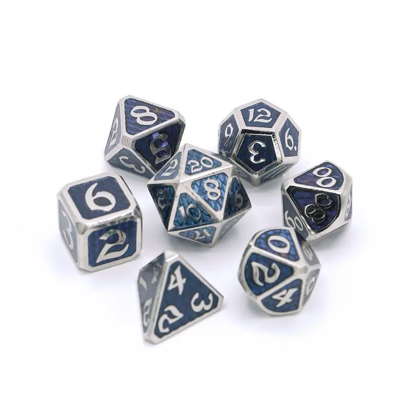 Die Hard Dice Metal Drakona Khaos Nyx 7ct Polyhedral Set