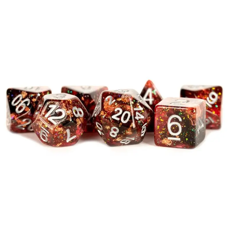 Metallic Dice Games 7ct Polyhedral Dice Set Eternal Fire