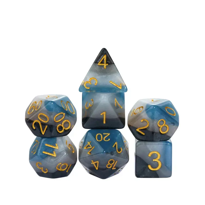 Denim Swirls RPG Dice Set