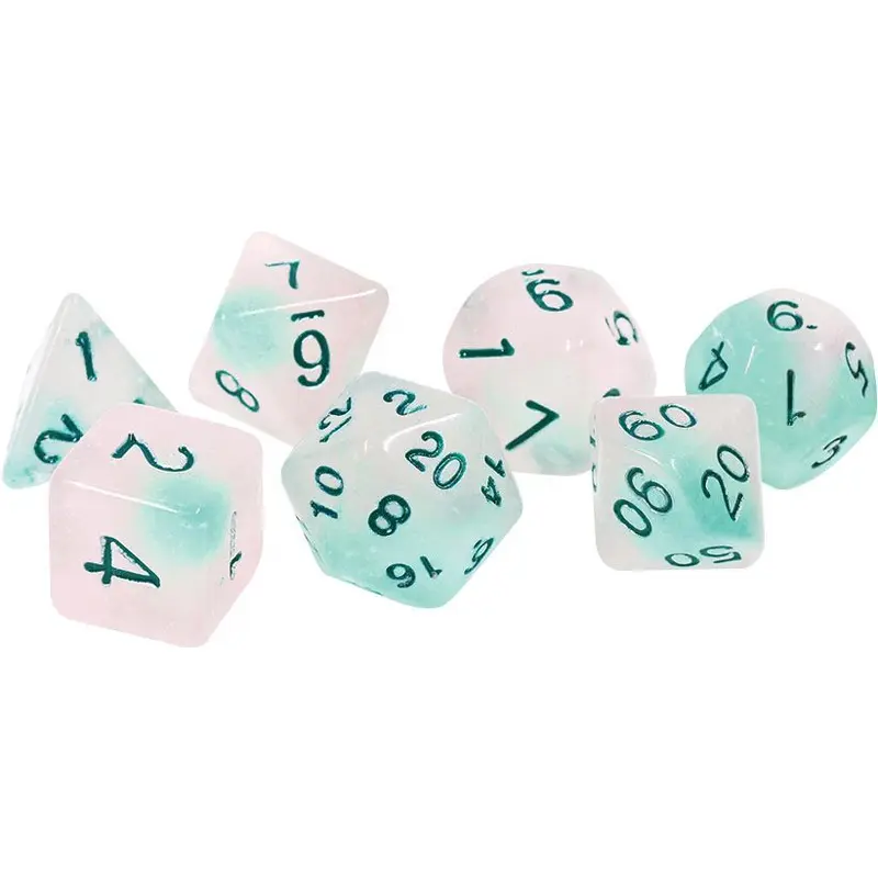 Sirius Dice 7ct Polyhedral Dice Set Frosted Glowworm
