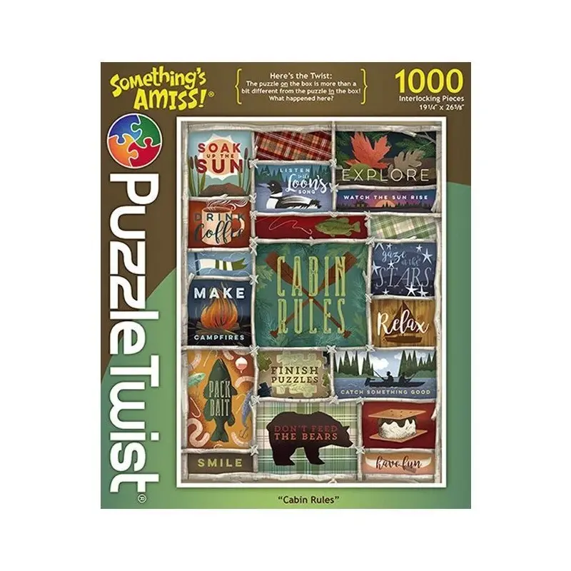 Puzzle Twist Something's Amiss 1000 Piece Cabin Rules