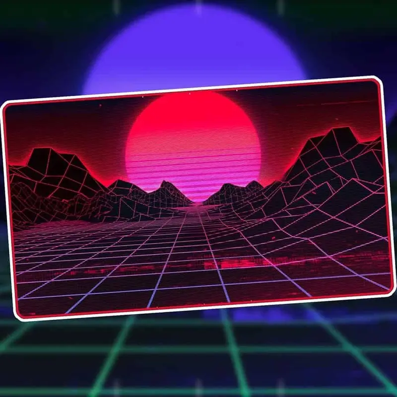 1UP Premium Playmat - Retrowave Mountains
