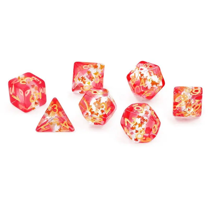 Sirius Dice 7ct Polyhedral Dice Set Maple Leaf