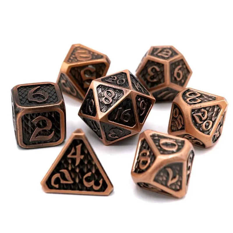 Die Hard Dice Drakona Cuprum 7ct Polyhedral Set