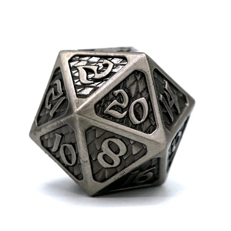 Die Hard Dice Metal Drakona Eldric Argentum Single D20