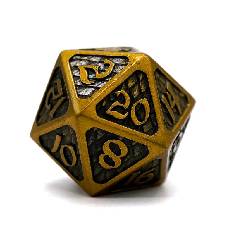 Die Hard Dice Metal Drakona Eldric Electrum Single D20