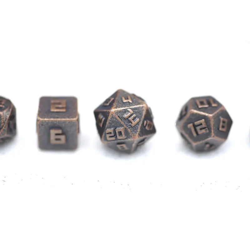 10MM Mini Metal RPG Dice Set - Ancient Copper