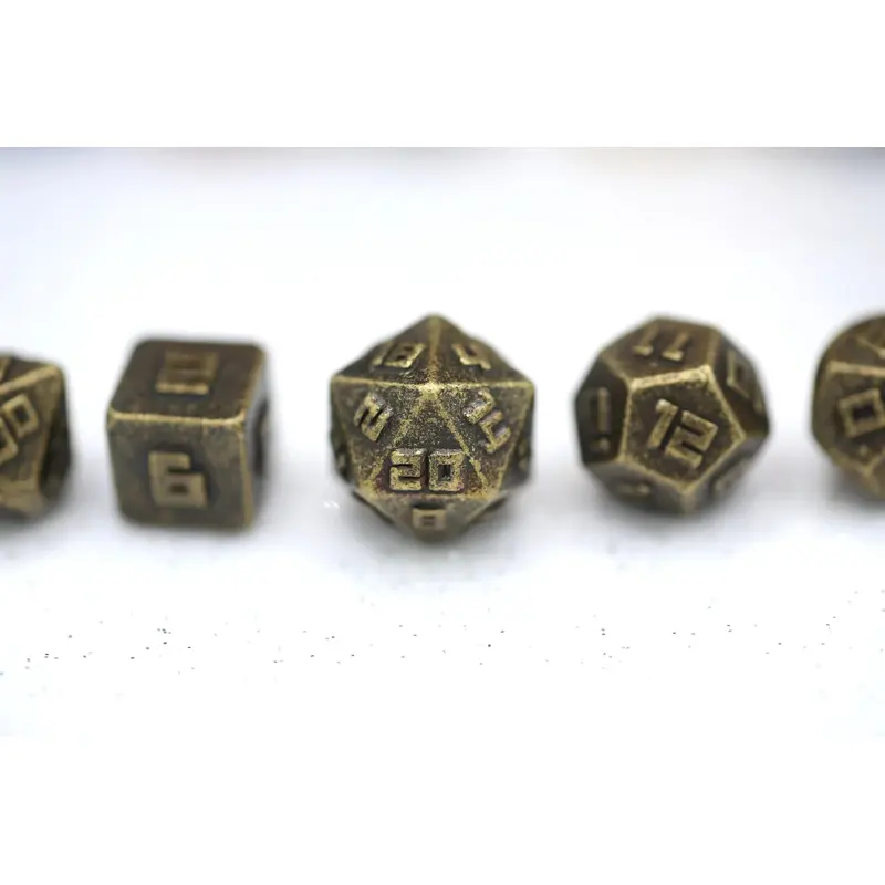 10MM Mini Metal RPG Dice Set - Ancient Gold