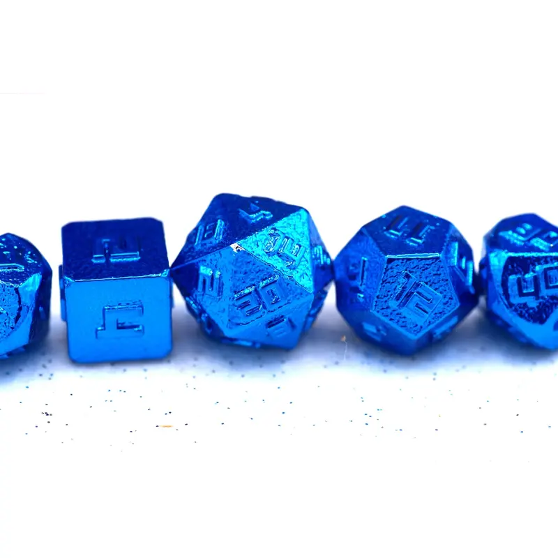 10MM Mini Metal RPG Dice Set - Blue