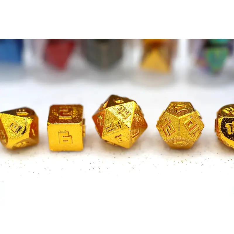10MM Mini Metal RPG Dice Set - Gold