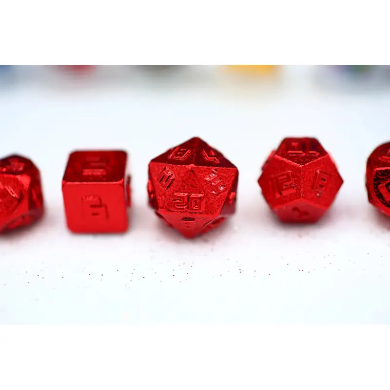 10MM Mini Metal RPG Dice Set - Red