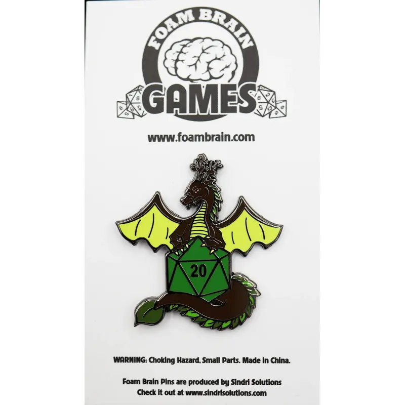 Dice Dragon Pin - Earth