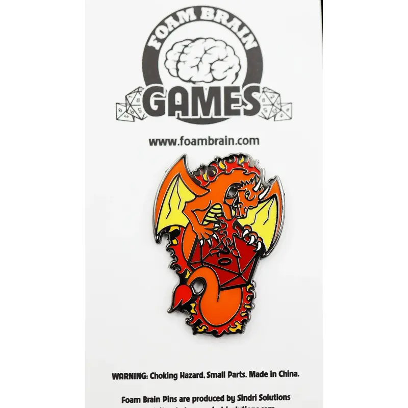 Dice Dragon Pin - Fire