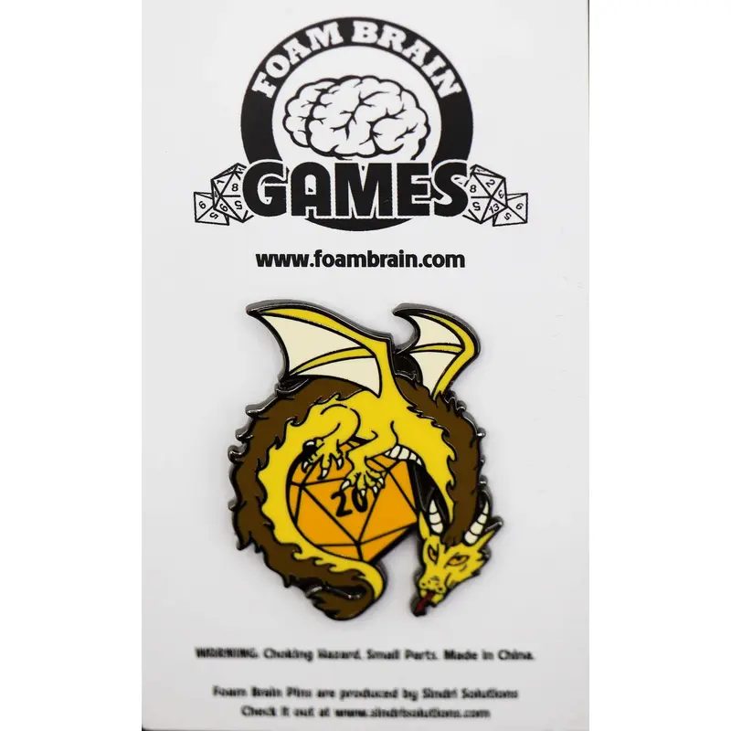 Dice Dragon Pin - Gold