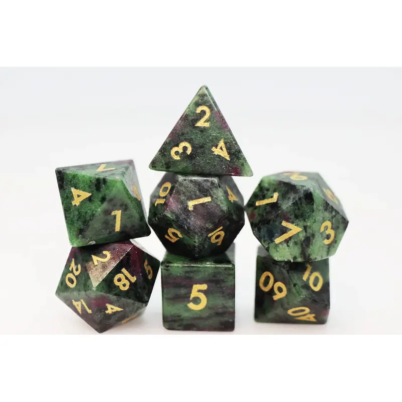 Ruby Zoisite - Engraved with Gold