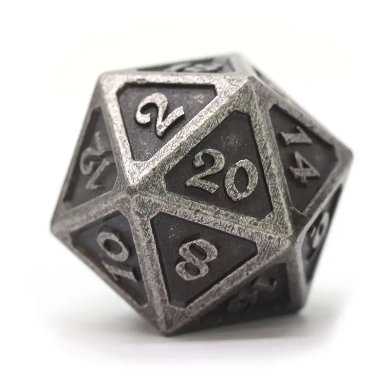 Die Hard Dice Metal Mythica Dark Silver Dire D20